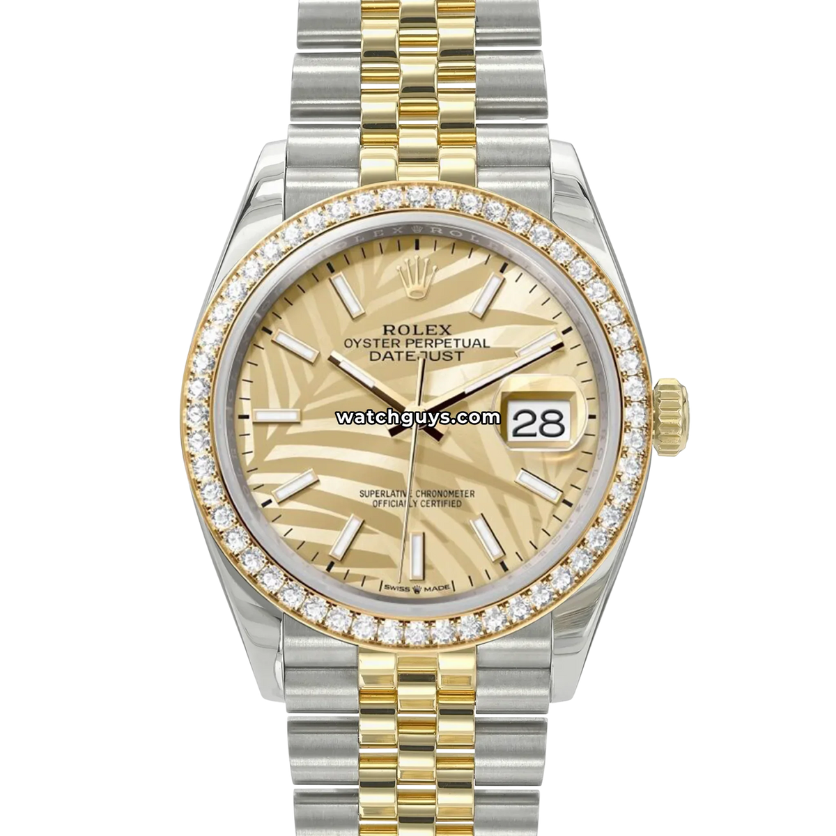 Rolex Datejust 126283RBR Palm Motif Champagne Diamond