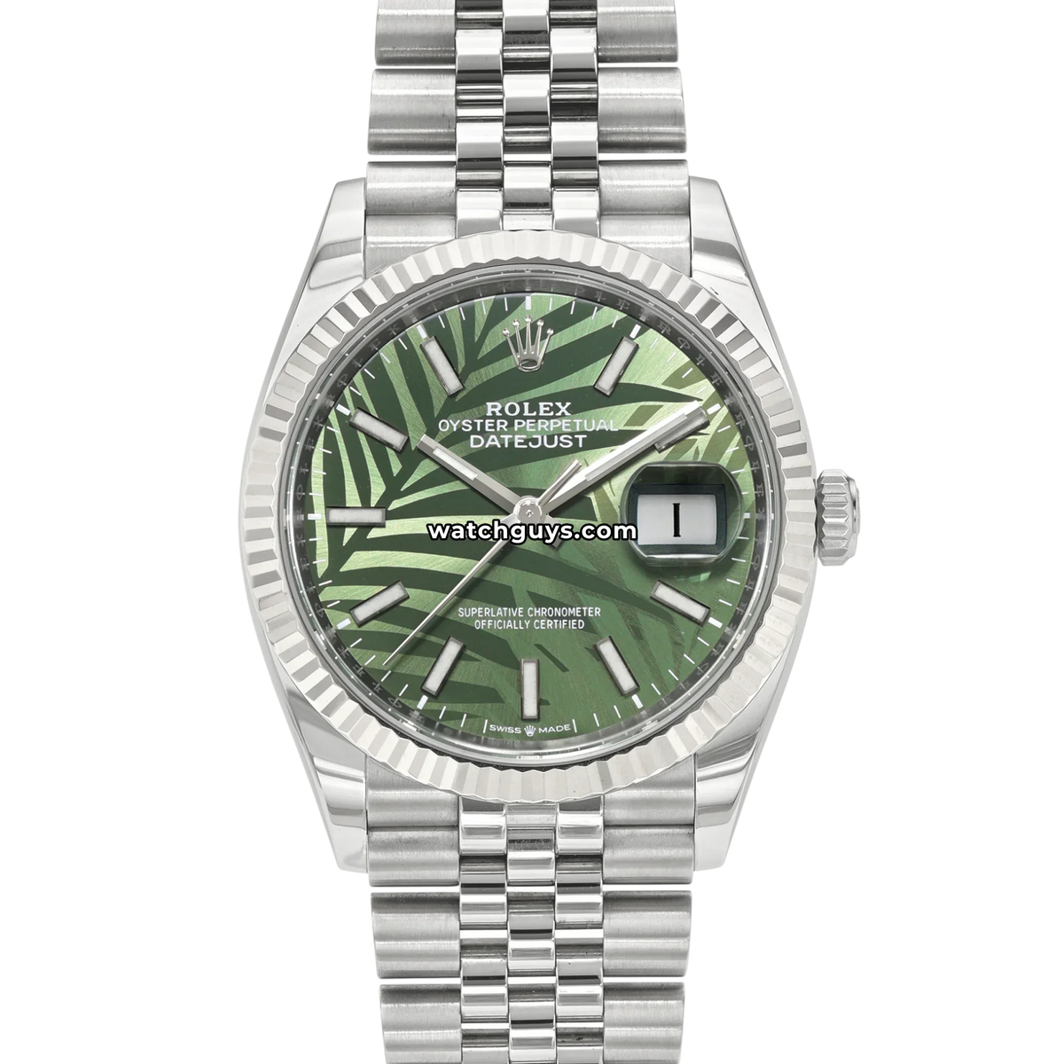 Rolex Datejust 126234 Green Palm Motif Jubilee