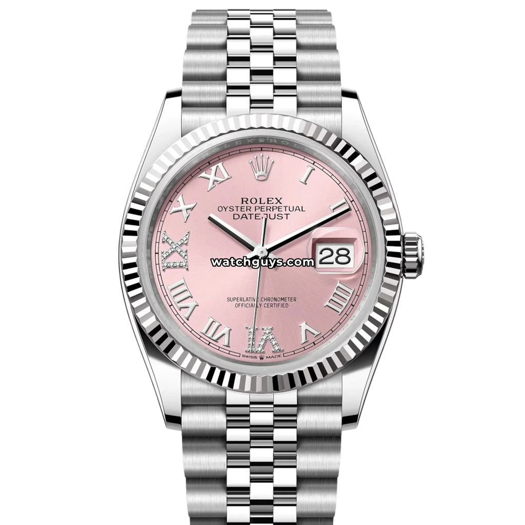 Rolex Datejust 126234 Pink Diamond Stainless Steel Jubilee
