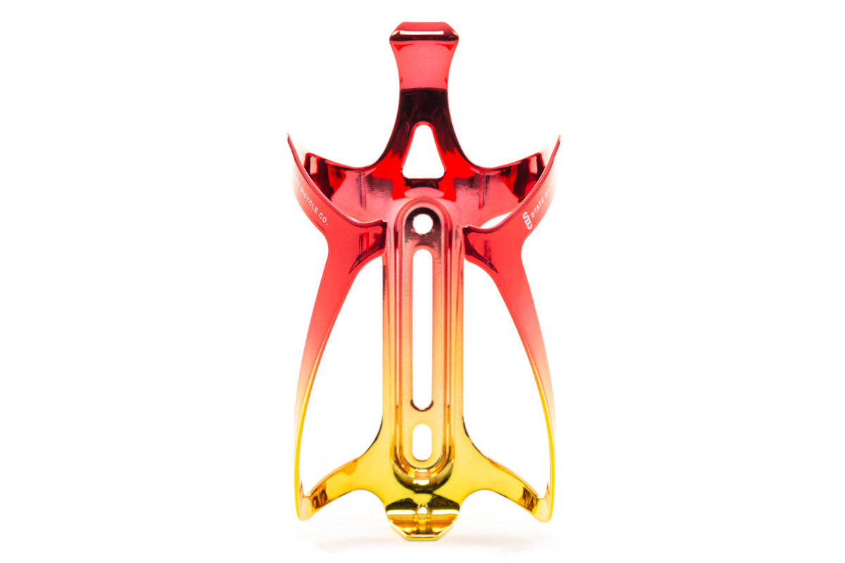 State Bicycle Co. - Metallic Series Bottle Cage - "Mr. Stark" (Red / Gold)
