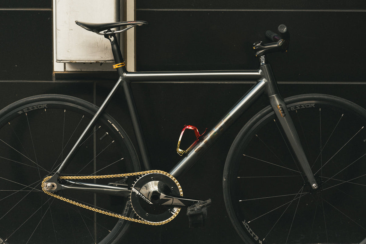 State Bicycle Co. - Metallic Series Bottle Cage - "Mr. Stark" (Red / Gold)