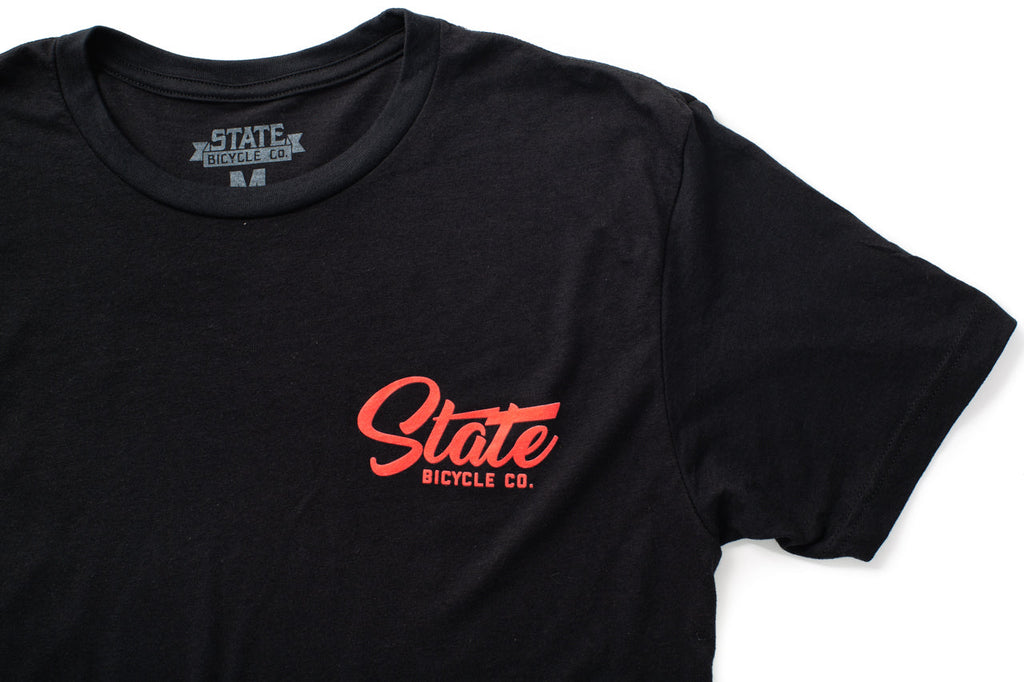 State Bicycle Co. - "Manufacturing The Finest" - Premium T-Shirt (Black / Red)