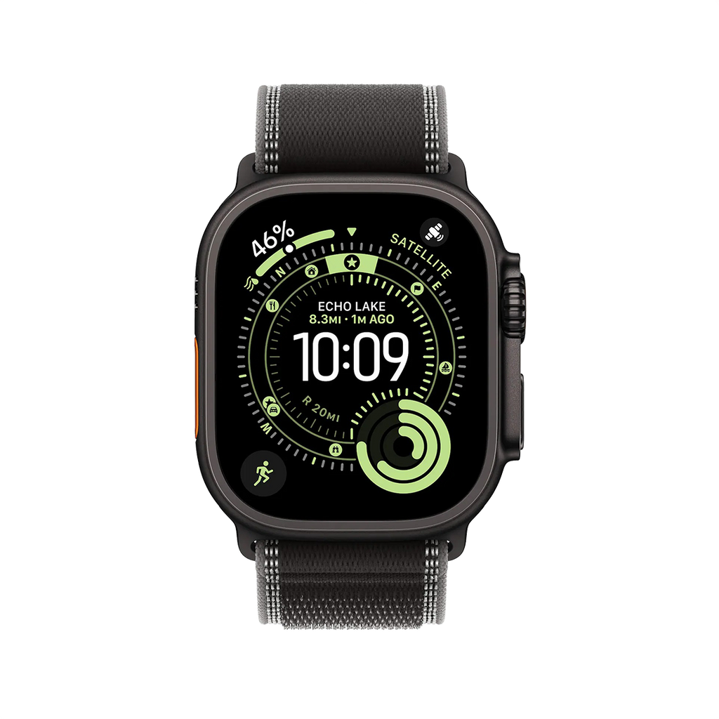 Apple Watch Ultra 3 49mm GPS + Cellular - Black Titanium w/ S/M Black Charcoal Trail Loop, Grade A