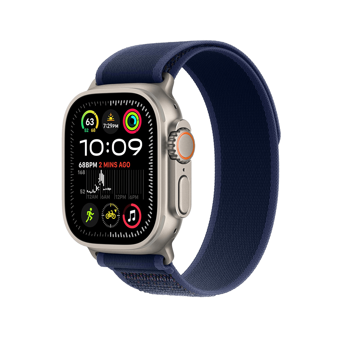 Apple Watch Ultra 2 49mm GPS + Cellular - Natural Titanium w/ M/L Blue Trail Loop, Grade B