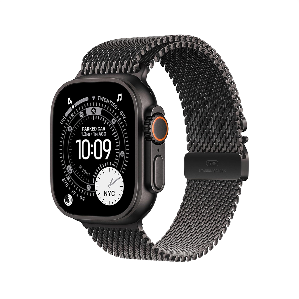 Apple Watch Ultra 3 49mm GPS + Cellular - Black Titanium w/ Large Black Titanium Milanese Loop, Grade A