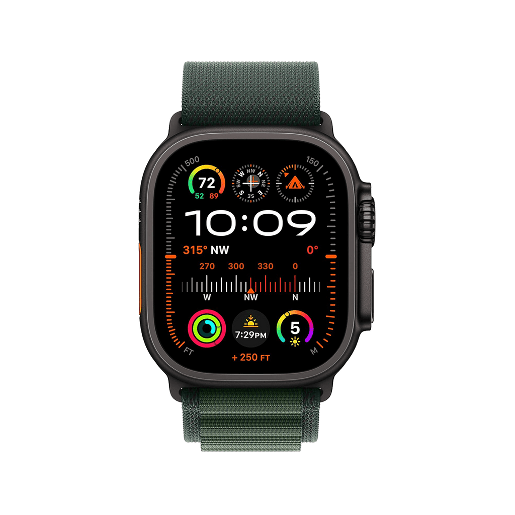 Apple Watch Ultra 2 49mm GPS + Cellular - Black Titanium w/ Large Dark Green Alpine Loop, Grade B