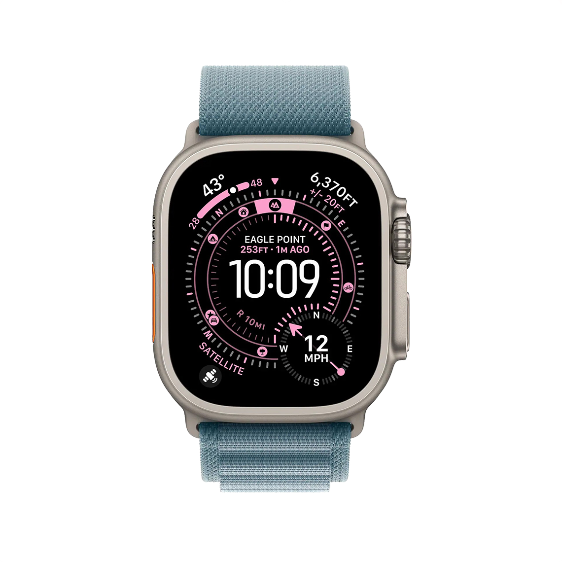 Apple Watch Ultra 3 49mm GPS + Cellular - Natural Titanium w/ Large Light Blue Alpine Loop, Grade B