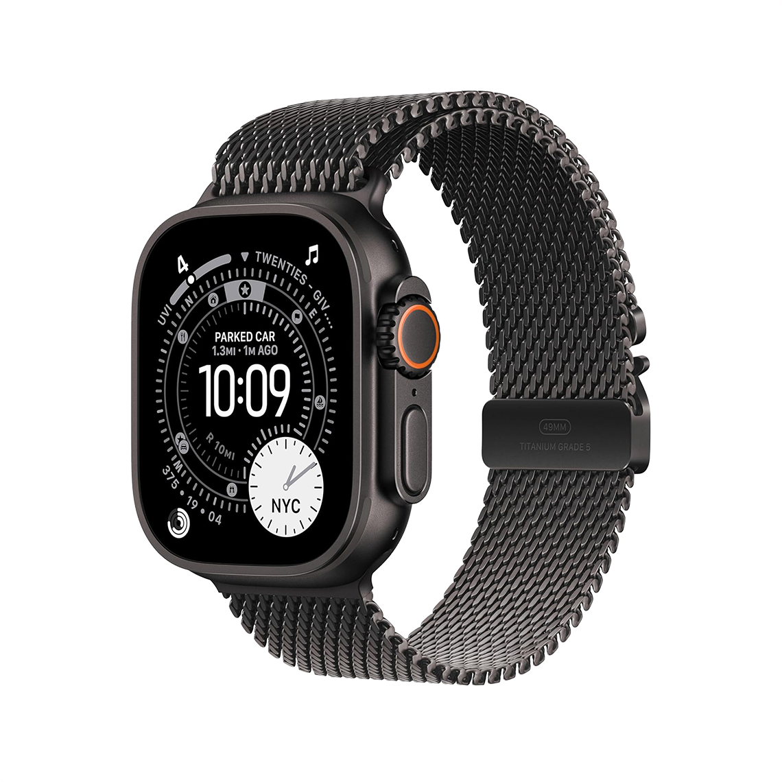 Apple Watch Ultra 3 49mm GPS + Cellular - Black Titanium w/ Large Black Titanium Milanese Loop, Grade B