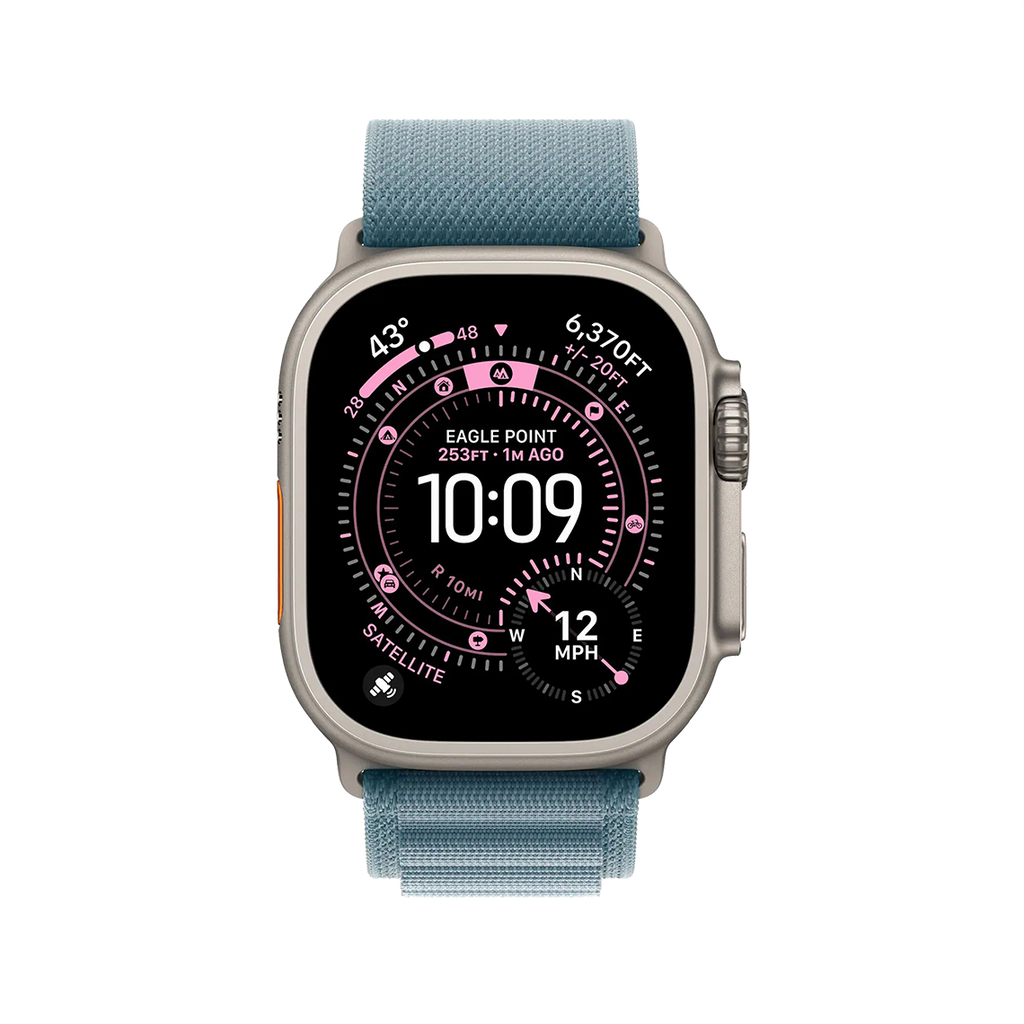 Apple Watch Ultra 3 49mm GPS + Cellular - Natural Titanium w/ Large Light Blue Alpine Loop, Grade A