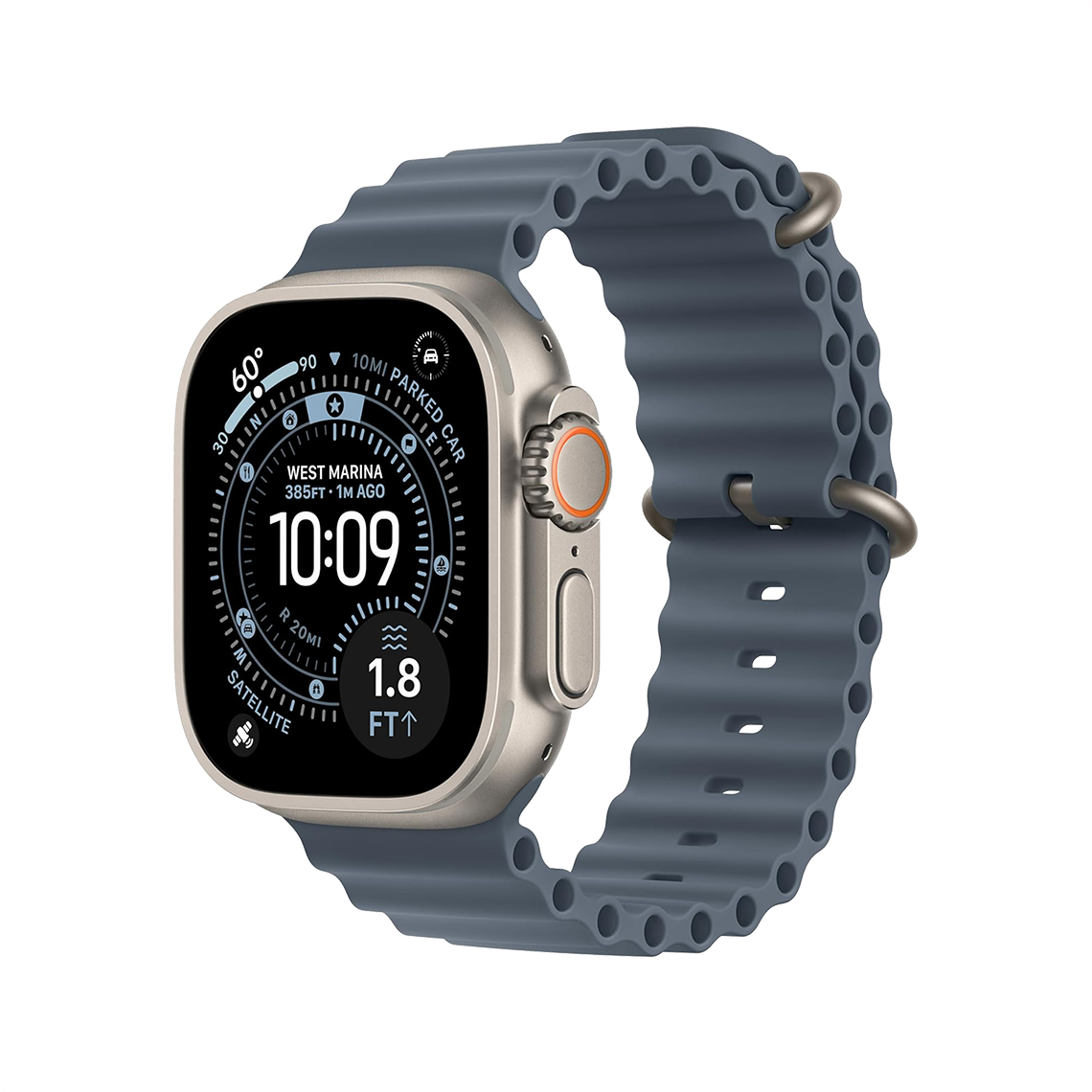 Apple Watch Ultra 3 49mm GPS + Cellular - Natural Titanium w/ Anchor Blue Ocean Band, Grade A
