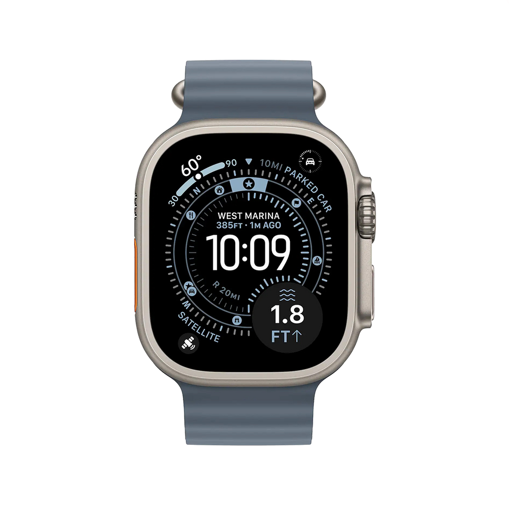 Apple Watch Ultra 3 49mm GPS + Cellular - Natural Titanium w/ Anchor Blue Ocean Band, Grade B