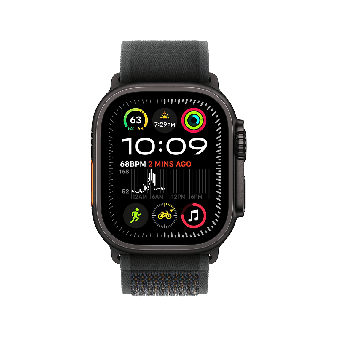 Apple Watch Ultra 2 49mm GPS + Cellular - Black Titanium w/ S/M Black Trail Loop, Grade B