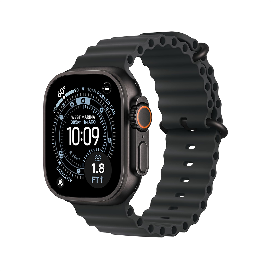 Apple Watch Ultra 3 49mm GPS + Cellular - Black Titanium w/ Black Ocean Band, Grade B