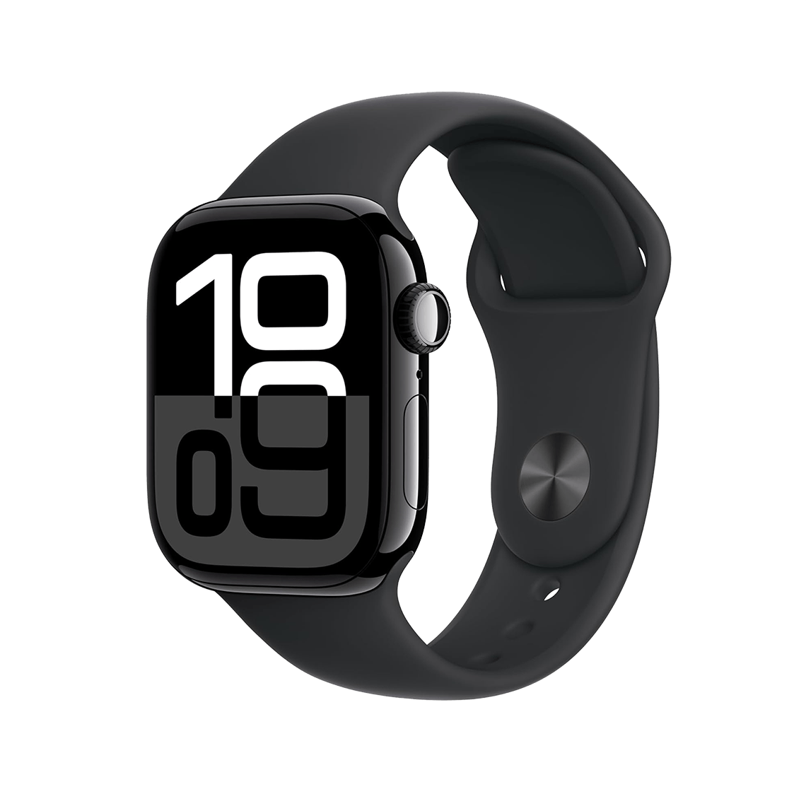Apple Watch Series 10 42mm GPS + Cellular - Jet Black w/ M/L Black Sport Band, Grade B