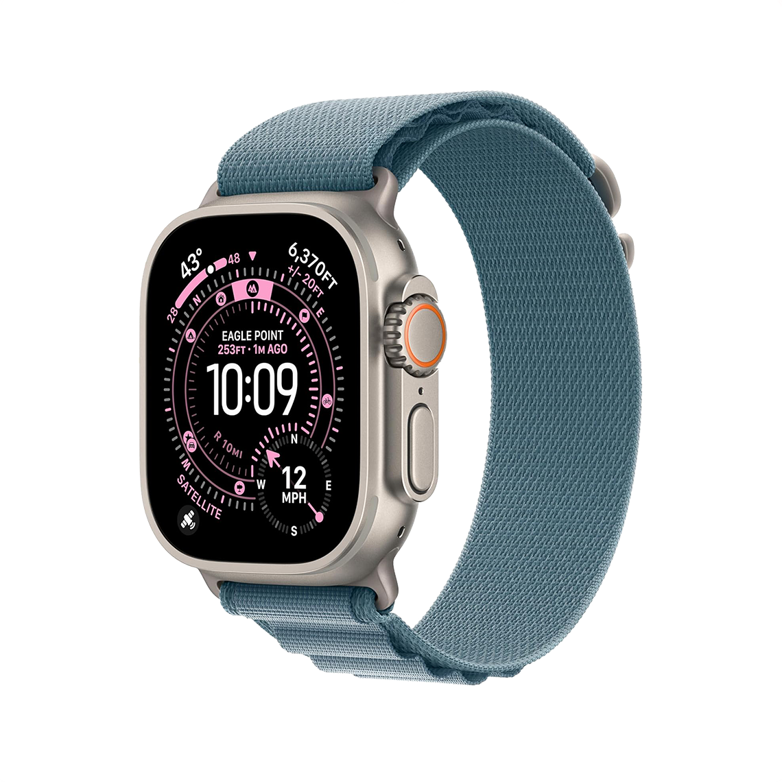 Apple Watch Ultra 3 49mm GPS + Cellular - Natural Titanium w/ Large Light Blue Alpine Loop, Grade A