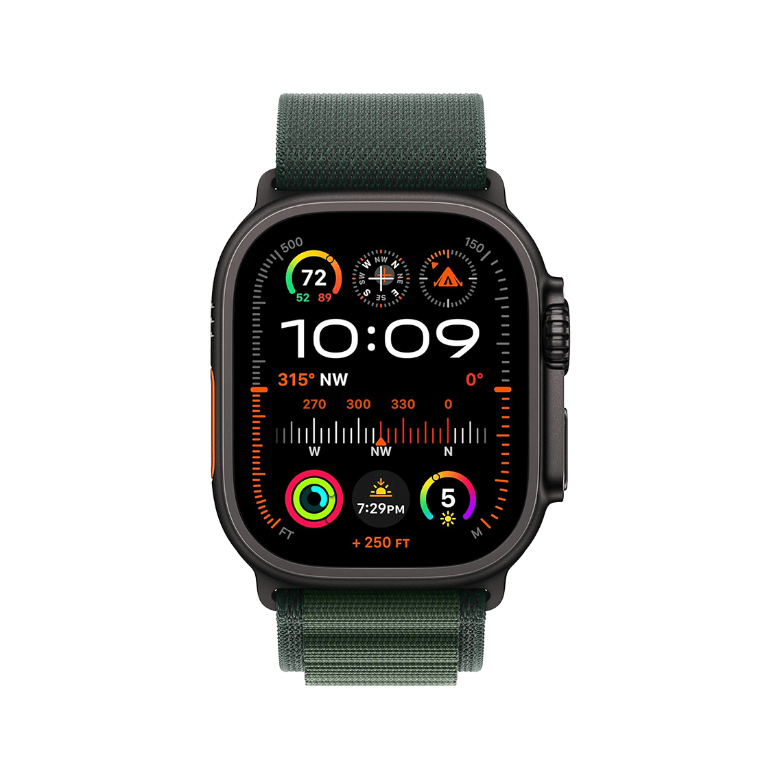 Apple Watch Ultra 2 49mm GPS + Cellular - Black Titanium w/ Small Dark Green Alpine Loop, Grade A