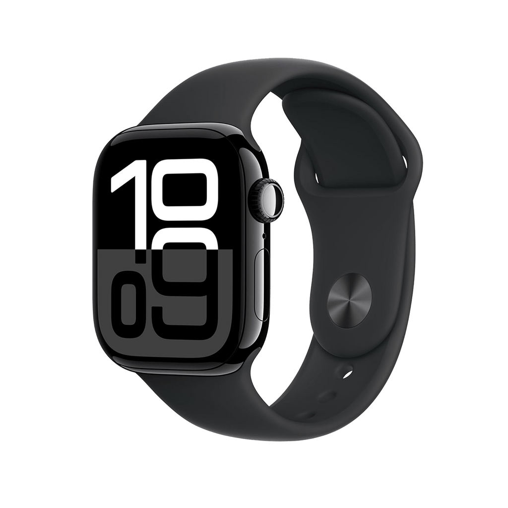 Apple Watch Series 10 42mm GPS - Jet Black w/ M/L Black Sport Band, Open Box