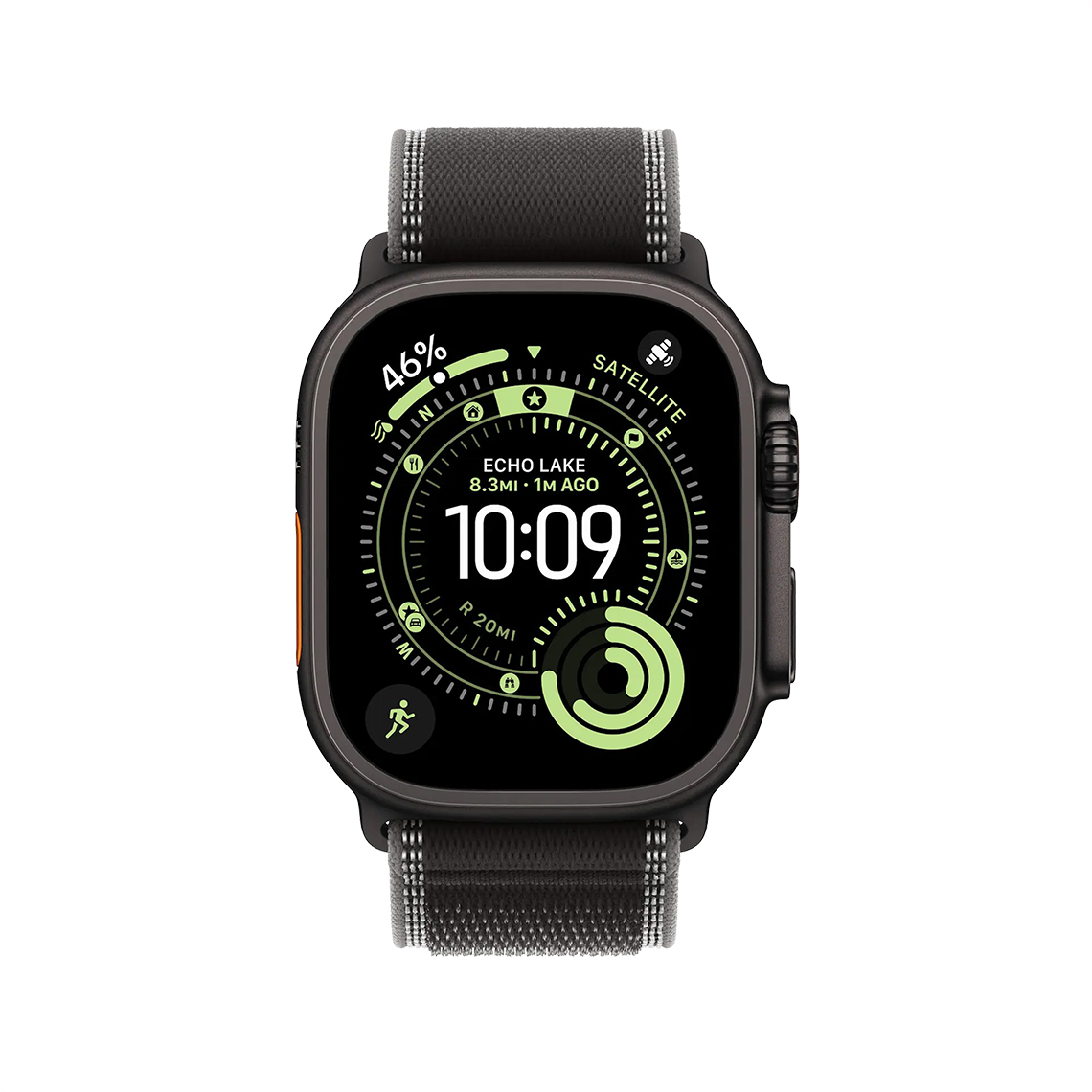 Apple Watch Ultra 3 49mm GPS + Cellular - Black Titanium w/ M/L Black Charcoal Trail Loop, Grade B