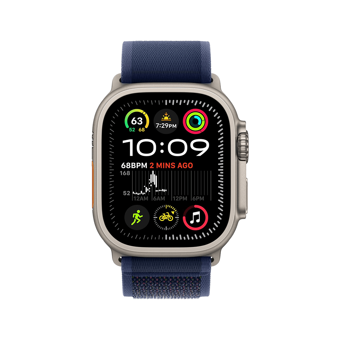 Apple Watch Ultra 2 49mm GPS + Cellular - Natural Titanium w/ M/L Blue Trail Loop, Grade B