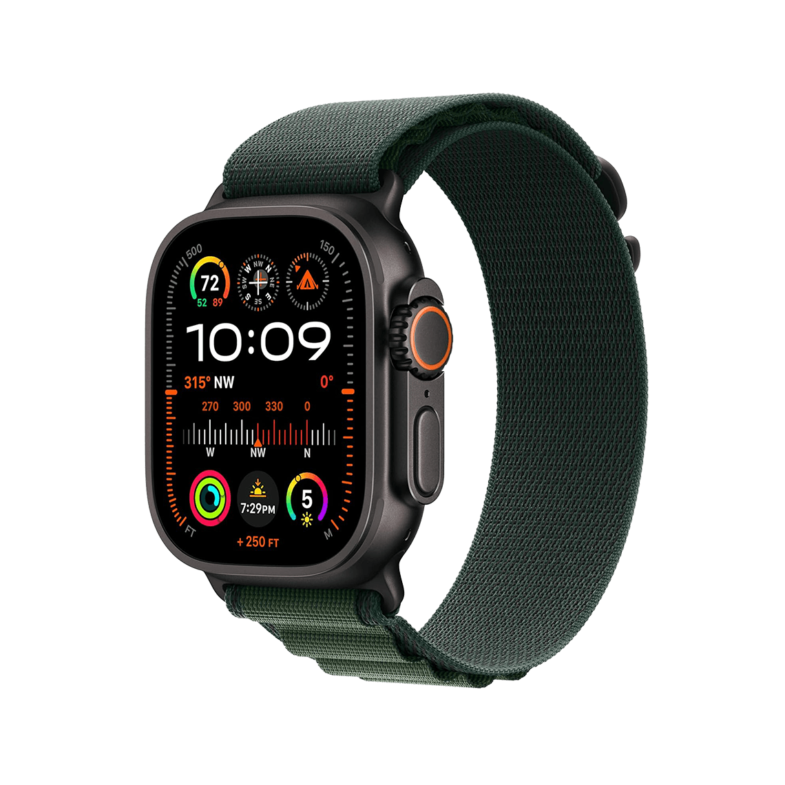Apple Watch Ultra 2 49mm GPS + Cellular - Black Titanium w/ Large Dark Green Alpine Loop, Grade B