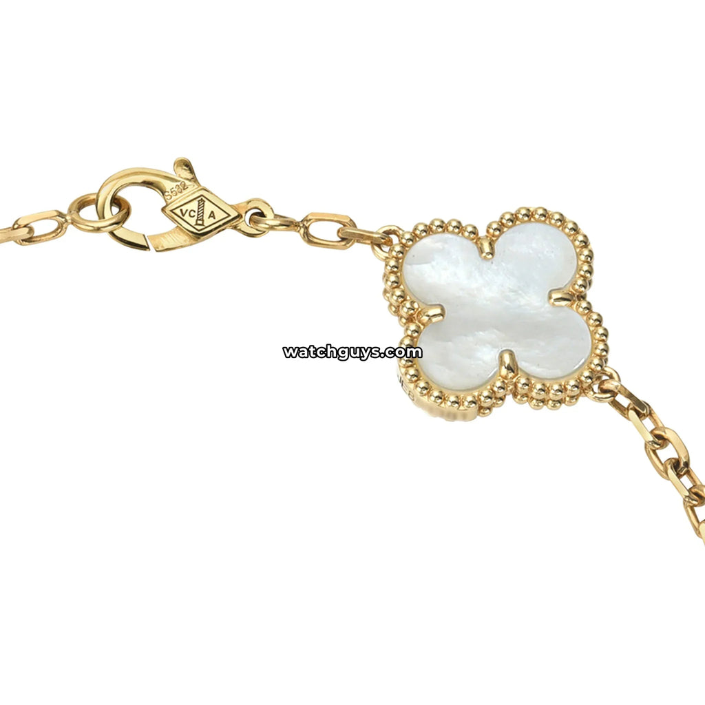 Van Cleef & Arpels Vintage Alhambra Bracelet 5 Motifs Mother of Pearl